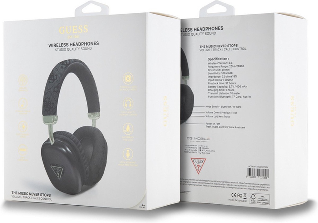 Casque Bluetooth GUESS GCUBE Noir