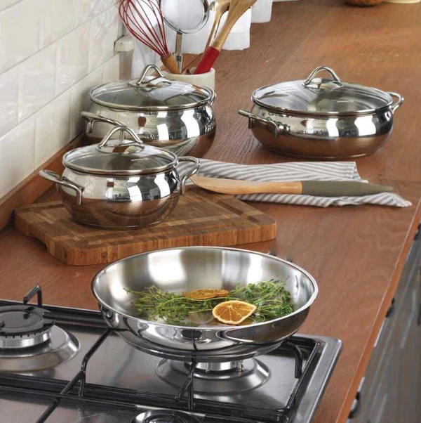 Batterie De Cuisine Korkmaz   TOMBIK- A1800 - Set de 9 Pcs Inox