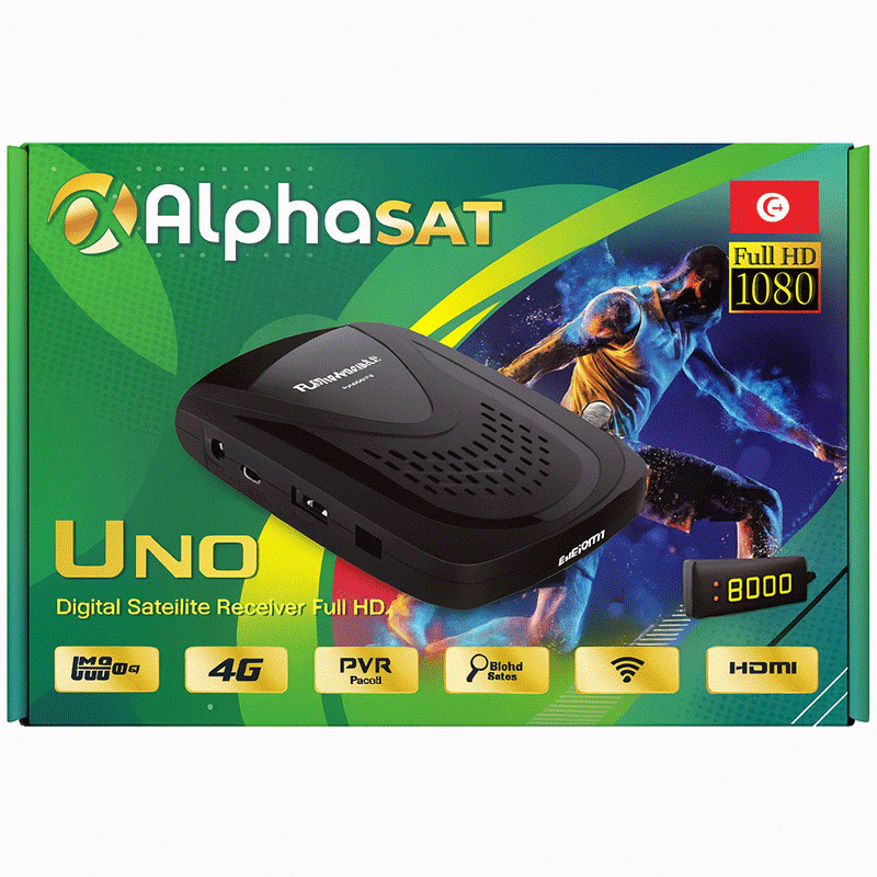Récepteur Alphasat UNO Avec Wifi Intégrée Noir