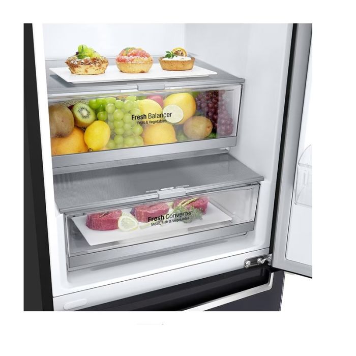Réfrigérateur Combiné LG GR-B459NQFM 374L NoFrost - Noir Mat
