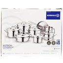 Batterie de Cuisine Korkmaz Astron A2053 14 Pièces Inox