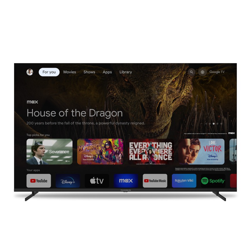 TV Thomson 65" 65UG4S14 4K UHD Side Feet Google Tv - Noir