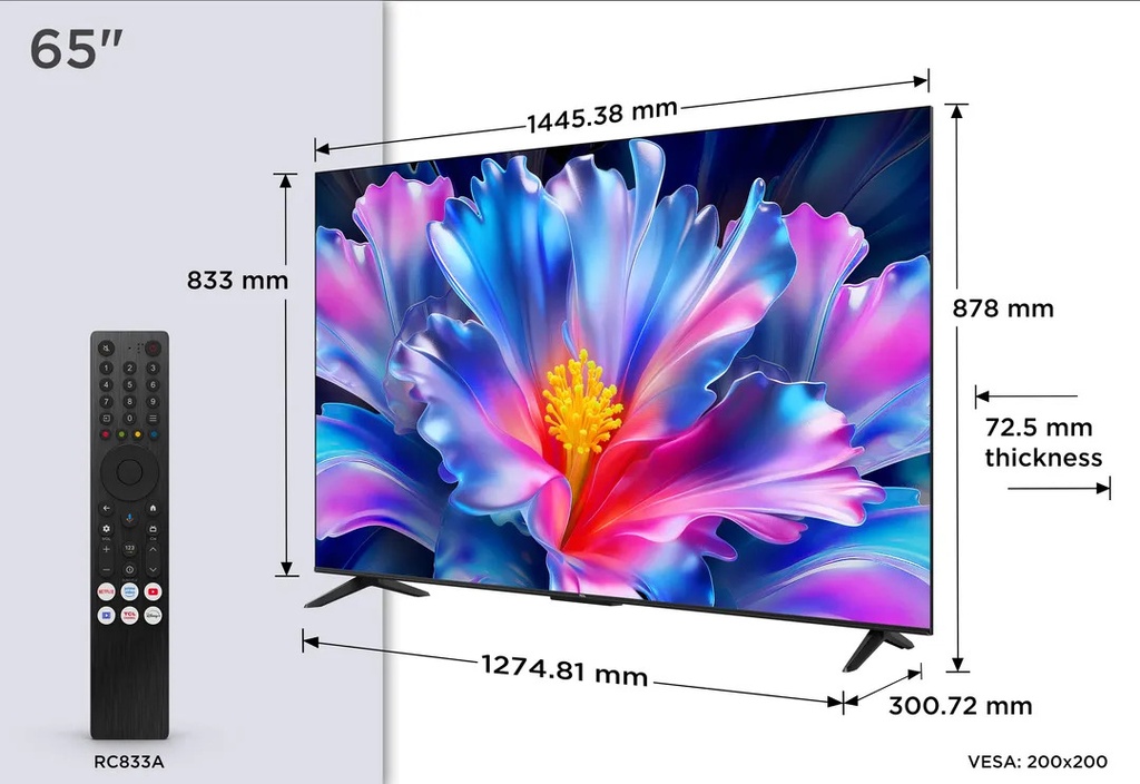 Téléviseur TCL 65" 4K UHD Smart Google TV-P6L