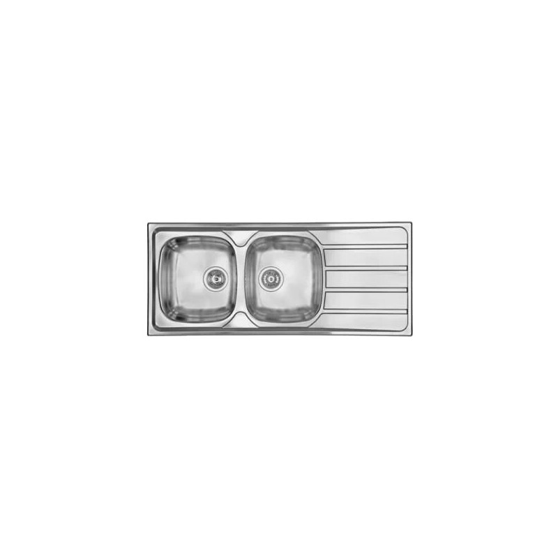 EVIER INOX SPRING IX21  2 BACS + EGOUTTOIR 116cm PREMIUM