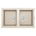 EVIER GRANITECK 2 BACS SANS EGOUTTOIR BLANC FOCUS
