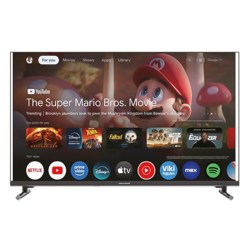 Téléviseur MAXWELL 55" MG60 QLed 4K Smart Google Tv avec Recepteur Integre - Noir