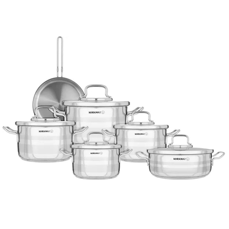 Batterie de Cuisine Korkmaz Astron A2051 11 Pièces Inox