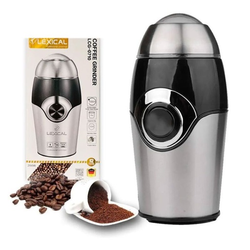[LCG-0710] Moulin à café LEXICAL LCG0710 200W - Inox & Noir