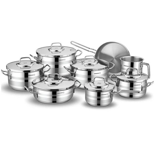 [A2053] Batterie de Cuisine Korkmaz Astron A2053 14 Pièces Inox